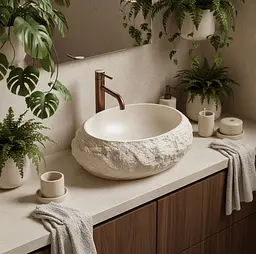 Умивальник Rea Mika накладний 50x38 см warm beige matt REA-U7347 - мініатюра 4