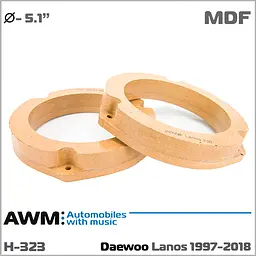 Проставки під динаміки 130 мм / 5.25" AWM H-323 Daewoo Lanos - мініатюра 5