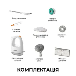 Пароочисник Deerma Handheld Steam Cleaner DEM-ZQ01 ручний - мініатюра 2