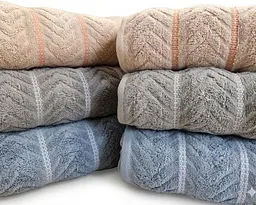 Набір турецьких махрових рушників Cestepe MicroCotton Premium 3 штуки 50x90 + 3 штуки 70х140 Multi 2 щільність 600 г/м2 - мініатюра 5