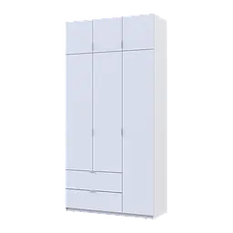 Розпашна Шафа для одягу Doros Лукас Білий 3ДСП 120х50х240 (80737796) - мініатюра 2