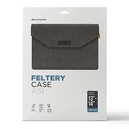 Чохол-конверт для ноутбука MacBook 13-14 , чорний, Feltery Case AS1, повстяний, горизонтальний, захисний, із захистом від подряпин, на липучці, універсальний, ArmorStandart (ARM70766) - мініатюра 2