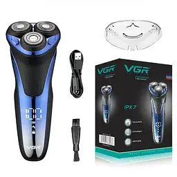 Електробритва акумуляторна VGR V-306 LCD IPX7 роторна з триммером