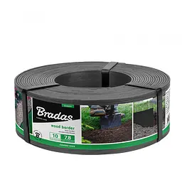 Бордюр рівний газонний Bradas WOOD BORDER 78мм х 2,8мм х 10м сірий OBWGY1008