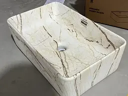 Умивальник накладний Mixxus Premium Quadro-0208 marble 480x315x140 мм з переливом MP6518, Мармур - мініатюра 4