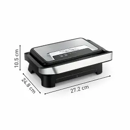 Гриль Tefal прижимний Inicio Compact чорно-срібний 1000 Вт (GC270D10) - мініатюра 3