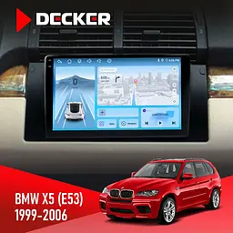 Штатна магнітола BMW X5 (E53) 1999-2006 Decker D9-010 6x128, DSP, 4G, 2K Decker (НФ-00004629)