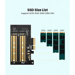 Контролер Ugreen PCI-E 3.0 for SSD M.2 NVMe + M.2 NGFF CM302 (70504) - мініатюра 5