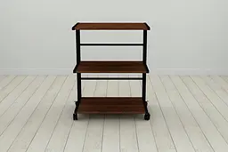Етажерка на коліщатках Ferrum-decor Каміло 75x40x60 метал Чорний ДСП Венге 16мм (FRD-105488) - мініатюра 4