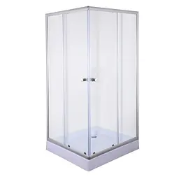 Душова кабіна без піддону Mixxus Cubic SC01-90x90x185-TR хром прозоре скло 4 мм MI6906, Універсальна, прозорий, хром - мініатюра 3