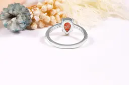 Каблучка з родієвого срібла з сонячним каменем 17 SK-0070 - мініатюра 4