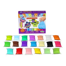 Набір для ліплення з повітряним пластиліном Elastic Clay 70140, 20 стиків - мініатюра 2