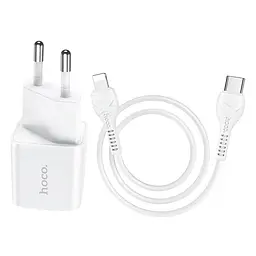 Зарядний пристрій Hoco N10 Type-C PD 20W білий + кабель Type-C to Lightning - мініатюра 4