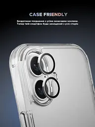Захисне скло для камери Apple iPhone 17, Supreme BI, сріблястий колір, з рамкою, глянцеве скло для захисту лінз, протиударне, прозоре, з клейовим шаром по контуру, не впливає на якість фото, ArmorStandart (ARM86443) - мініатюра 6