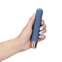 Вібратор Loveline Ribbed Mini 14.1 см синій - мініатюра 7