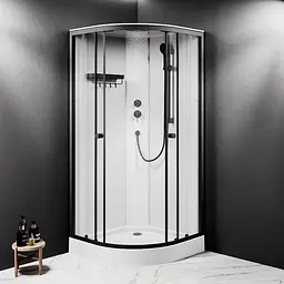 Душовий бокс AM.PM X-Joy 90x90 1/4 кола прозоре скло black matt W94C-401-090BT - мініатюра 3
