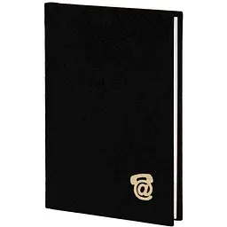 Записна книжка ПОЛІГРАФІСТ В7 80арк. (85х127) клітинка, висічка алф., обкл. баладек, чорний 214-P-0510