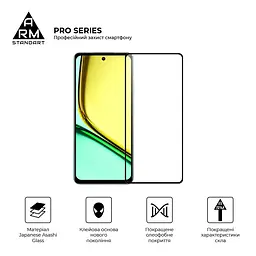 Захисне скло на Realme C77 5G з олеофобним покриттям, Pro, повне проклеювання, антистатичний і пиловідштовхуючий шар, 9H, самоклеючеся, 2.5D, на весь екран, антистатичний клей, ArmorStandart (ARM83562) - мініатюра 2