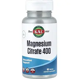 Амінокислота Magnesium Citrate 400 mg, 60 таблеток KAL vit0003996 - мініатюра 2