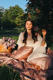 Комплект постільної білизни сатин Tea rose рожевий - двоспальний - мініатюра 3