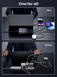 Зарядний пристрій 4xUSB 100W 3хUSB-C+USB-A Gan Nexode чорний CD328 Ugreen Desktop Fast Charger - мініатюра 7