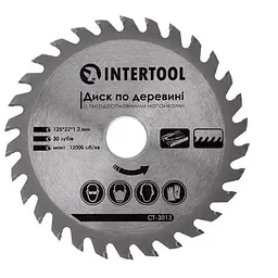 Диск пильний по дереву Intertool 125 х 22.2 мм x 30T