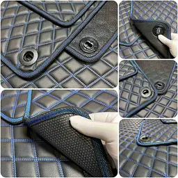 Килимки в салон Екошкіра для Audi Q5 (8R) 2008-2017 Чорні 5 шт (Rombus) - мініатюра 4
