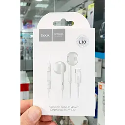 Навушники Hoco L10 Acoustic Type-C wired earphones with mic - мініатюра 3