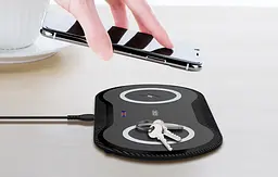Бездротовий зарядний пристрій XO WX025 20 вт для 2 пристроїв wireless fast charger чорний - мініатюра 6