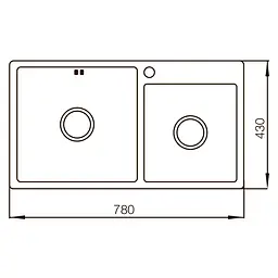 Кухонна мийка Mixxus MX7843-220x1.0-Satin MX0564, Нержавіюча сталь - мініатюра 2