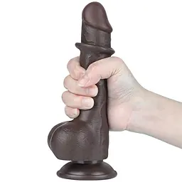 Фалоімітатор Lovetoy Sliding-Skin Dual Layer Dong 7.5'' 19.5 см (чорний) - мініатюра 10