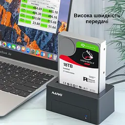 Док-станція Maiwo для HDD 2.5"/3.5" SATA/SSD USB 3.0 (K308 3101) Чорна - мініатюра 3