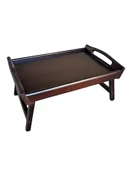 Складаний кавовий столик для сніданку в ліжко темний 42×28×17 см №6. - мініатюра 5