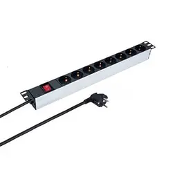 Силовий блок Kingda 19 1U 8xSchuko, вимикач, кабель 2м (KD-PDU-GM-1U-P8)
