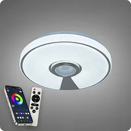 Люстра світлодіодна 517 Dlight RGB з пультом і колонкою 45Вт Білий (02171) - мініатюра 5