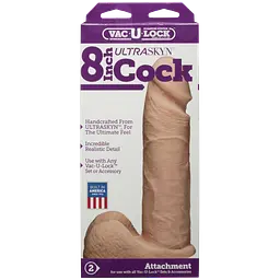 Фалоімітатор Doc Johnson Vac-U-Lock 8 Inch ULTRASKYN Cock White - мініатюра 5