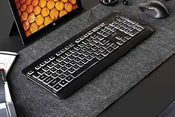 Клавіатура мембранна USB з LED-підсвіткою 2E KS-120 Black, 104key, USB-A, EN/UK, White LED - мініатюра 3