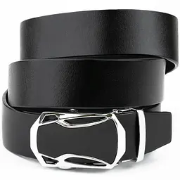 Ремінь чоловічий з пряжкою автомат із чорною вставкою 20254 Vintage чорний 105-120 см