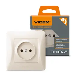 Розетка Videx BINERA 1ая кремова (VF-BNSK1-CR) - мініатюра 4