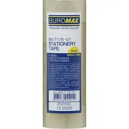Скотч Buromax 24мм х 30м, прозора, по 6 шт. в упаковці (BM.7176-01) - мініатюра 2