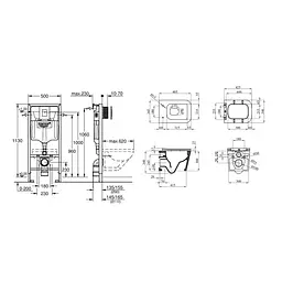 Комплект 4 в 1: Інсталяція Grohe Rapid SL 3 в 1 38772001 + Унітаз безободковий Kroner Eifel WHI483429 TORNADO з сидінням Slim Duroplast / Soft-close / Quick relase KE483429WHIT (38772001KE483429) - мініатюра 2