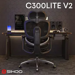 Офісне крісло Sihoo C300 LITE V2, Black (C300-LITE-V2-B101) - мініатюра 6