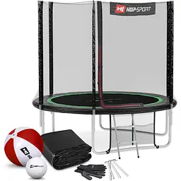 Батут Hop-Sport 8ft (244см) чорно-зелений з зовнішньою сіткою