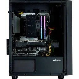 Корпус Zalman T3 Plus Tempered Glass без БЖ Black (T3PLUS) Без БП - мініатюра 4
