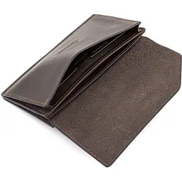 Шкіряне портмоне Elegante, шоколад матовий GRANDE PELLE 20х11х2 см acs0032196 - мініатюра 2