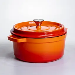Кокотниця чавунна емальована 4,5 л, помаранчевий Yongkang HP-FLG-4 ORANGE - мініатюра 6