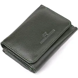 Маленький гаманець зручного формату із натуральної шкіри ST Leather 23076 зелений - мініатюра 5