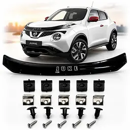 Дефлектор капота мухобойка Nissan Juke 2010-1019 Євро Кріплення Vip Tuning (NS35)