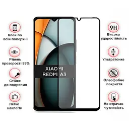 Скло захисне BeCover Xiaomi Redmi A3 4G Black (711227) - мініатюра 3