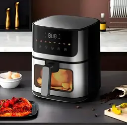 Аерогриль Rainberg RB 2268 4200W аерофритюрниця безмасляна для приготування без олії з регулюванням температури 8 л - мініатюра 3